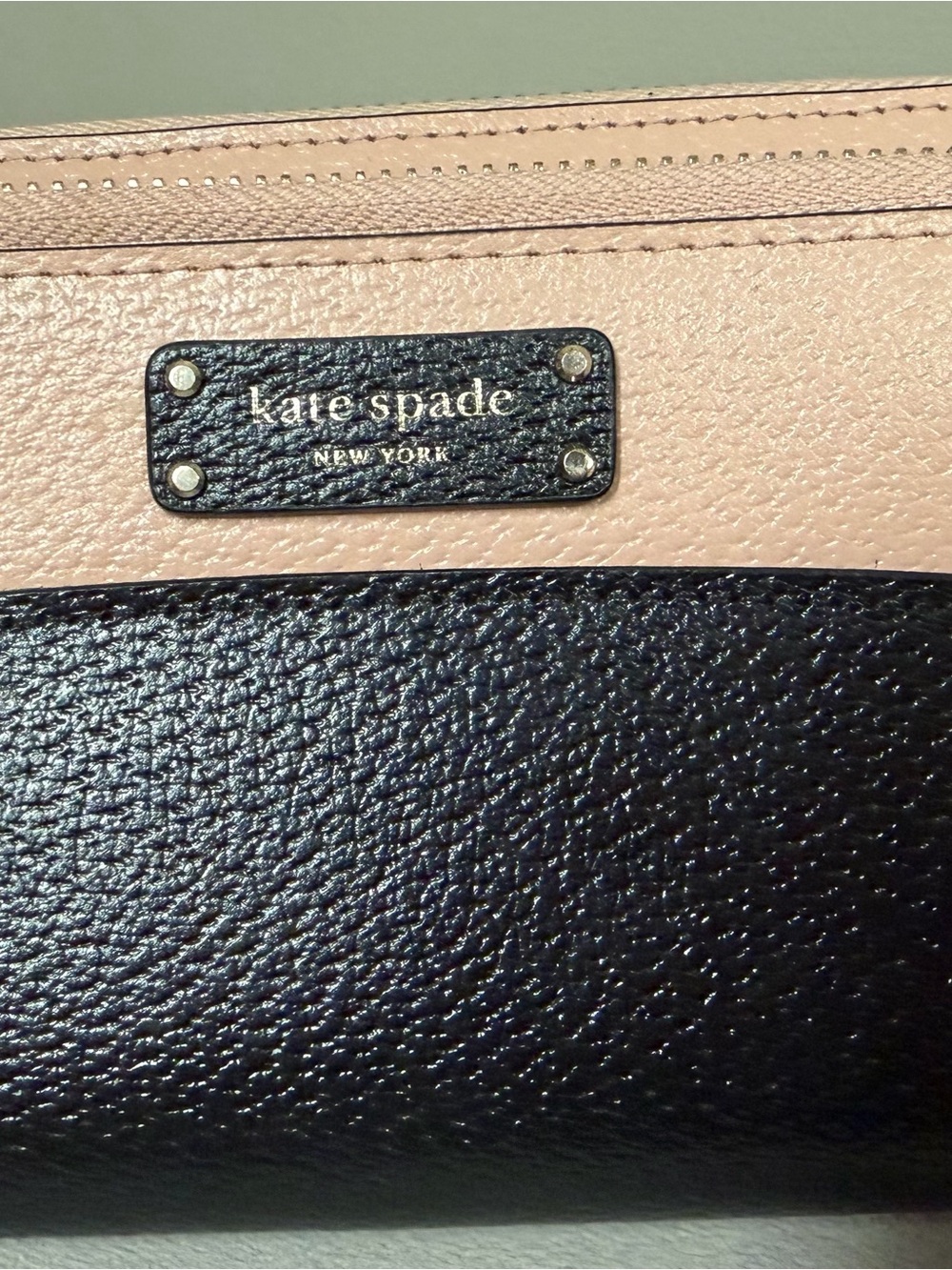 kate spade Black and Blush Pink Leather Wristlet Clutch - Picture 2 of 10